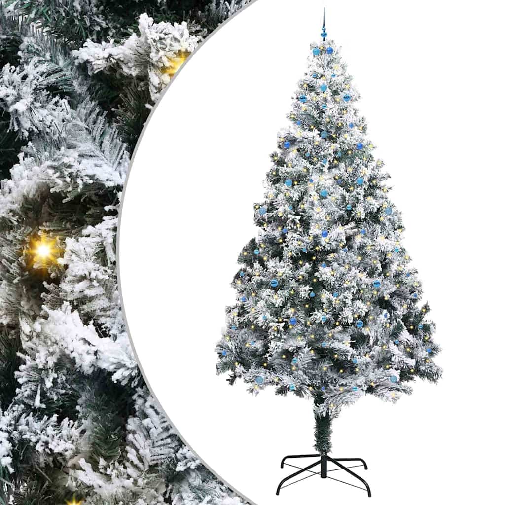 Künstlicher vorbeleuchteter Weihnachtsbaum mit Kugelset Grün