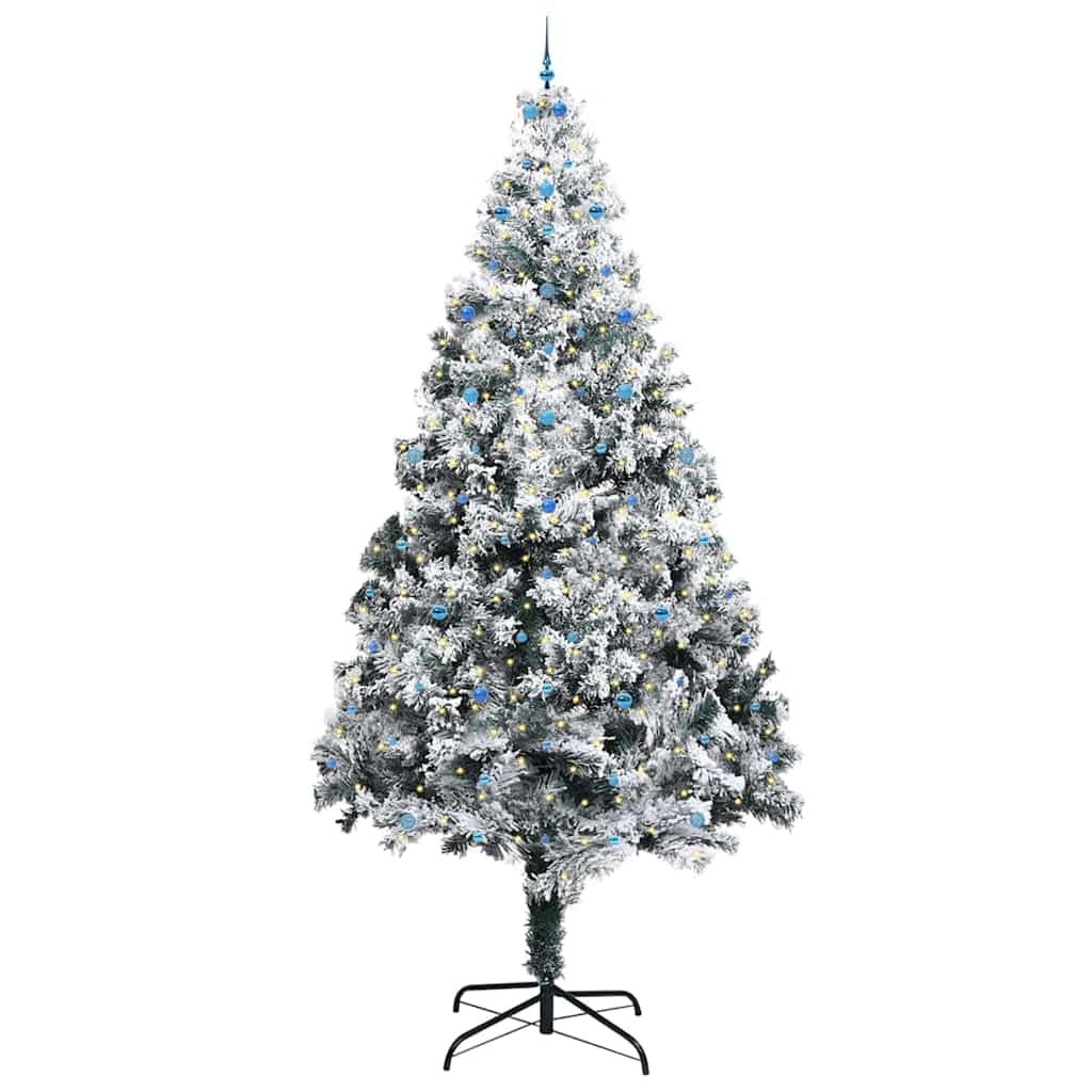 Künstlicher vorbeleuchteter Weihnachtsbaum mit Kugelset Grün
