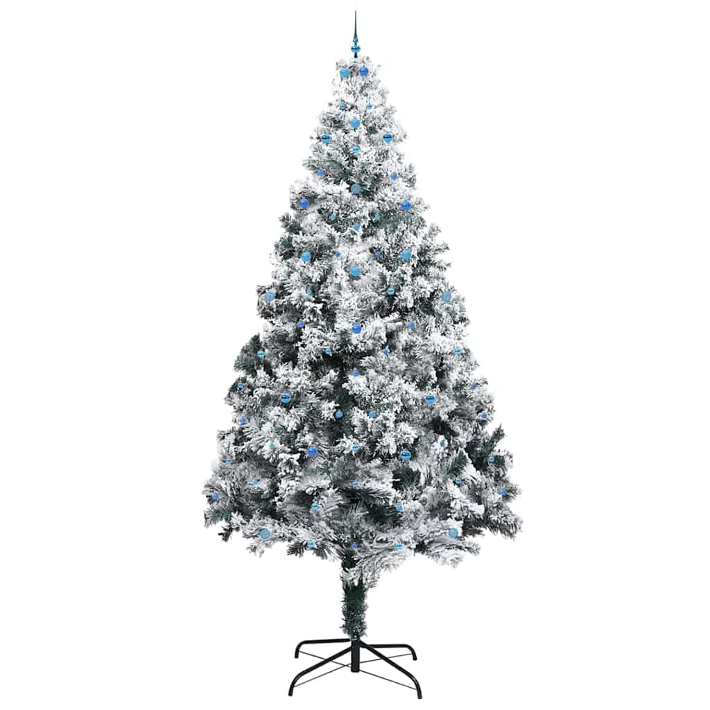 Künstlicher vorbeleuchteter Weihnachtsbaum mit Kugelset Grün