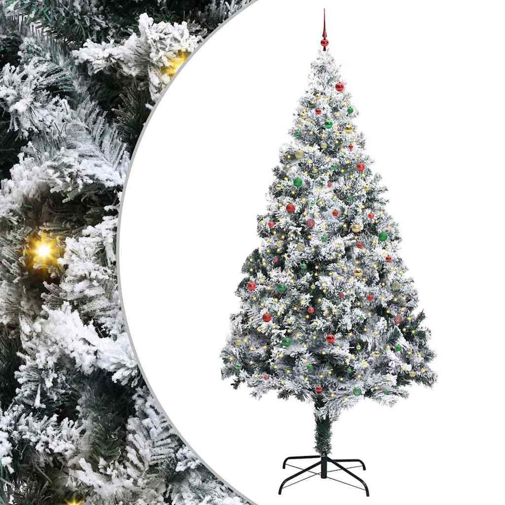 Künstlicher vorbeleuchteter Weihnachtsbaum mit Kugelset Grün