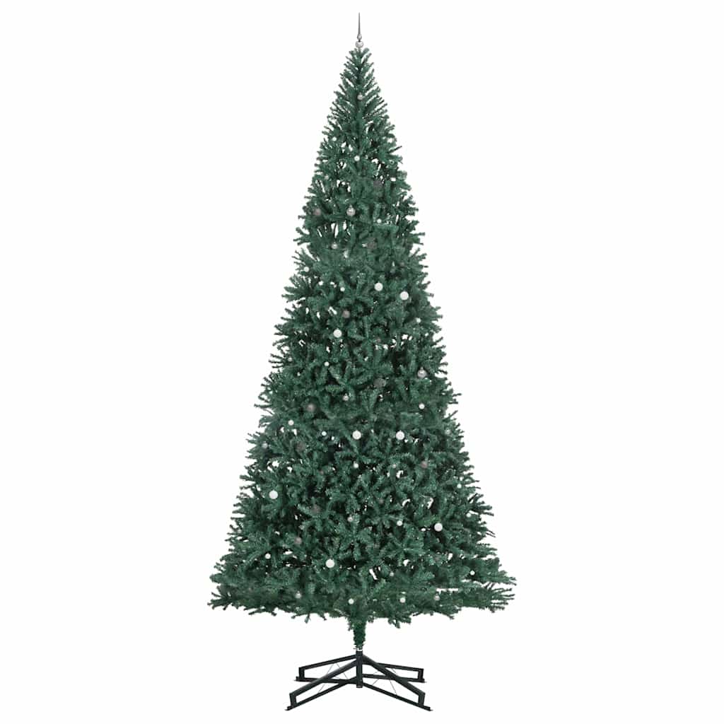 Künstlicher vorbeleuchteter Weihnachtsbaum mit Kugelset Grün