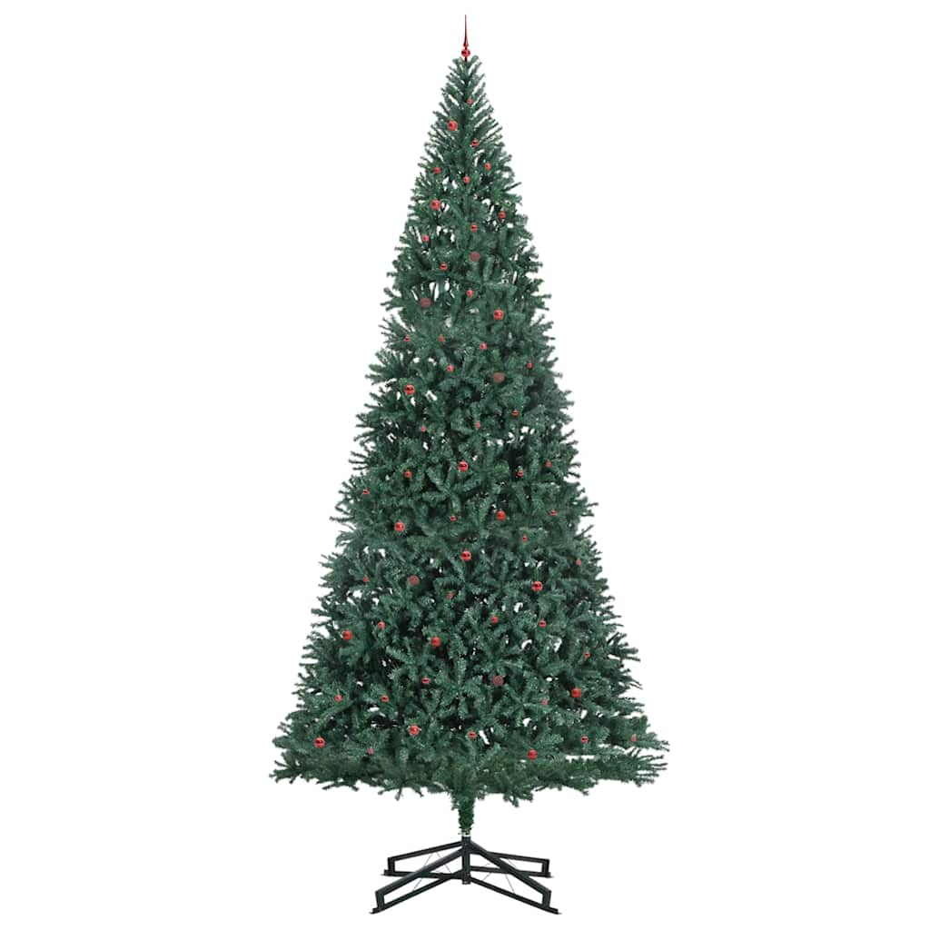 Künstlicher vorbeleuchteter Weihnachtsbaum mit Kugelset Grün