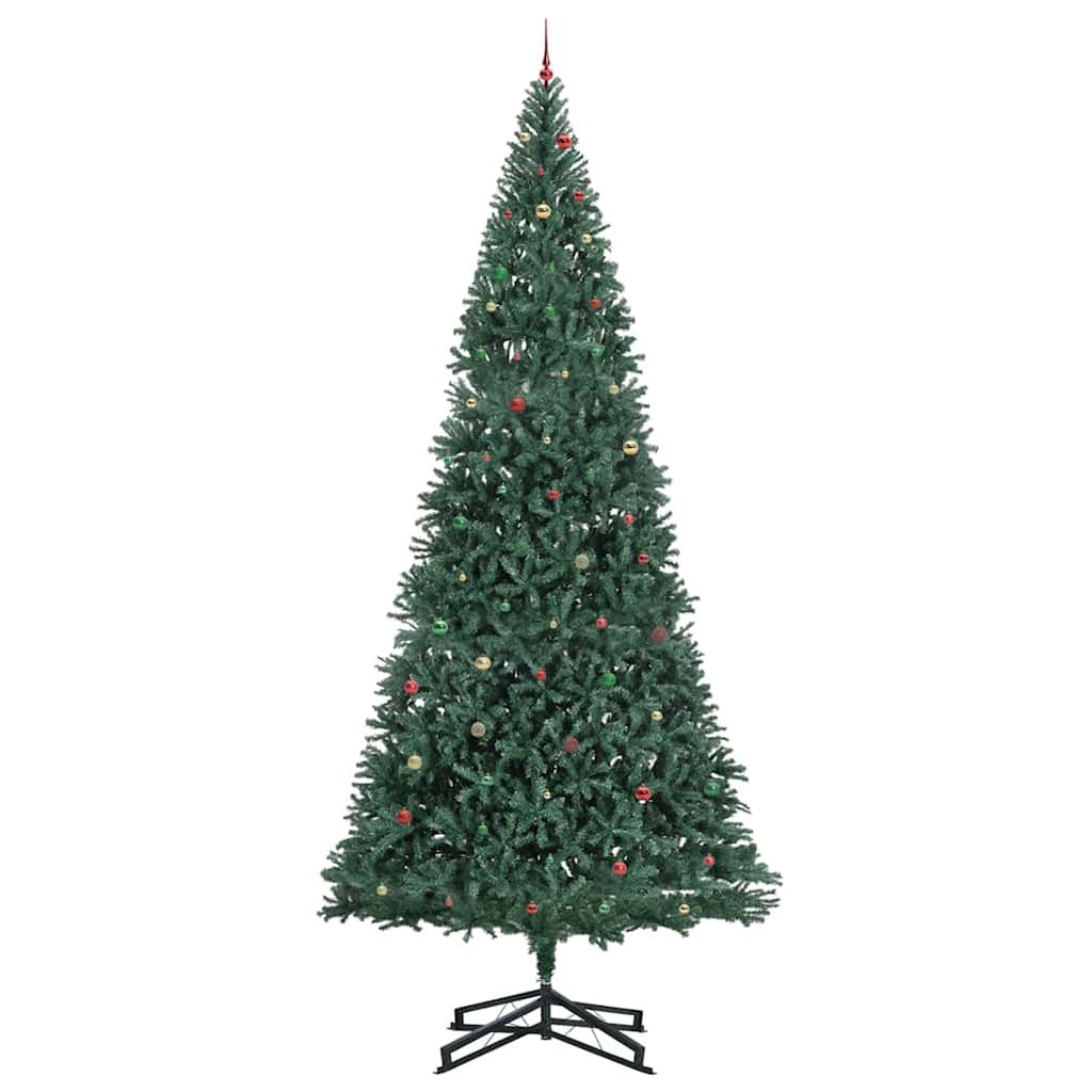 Künstlicher vorbeleuchteter Weihnachtsbaum mit Kugelset Grün