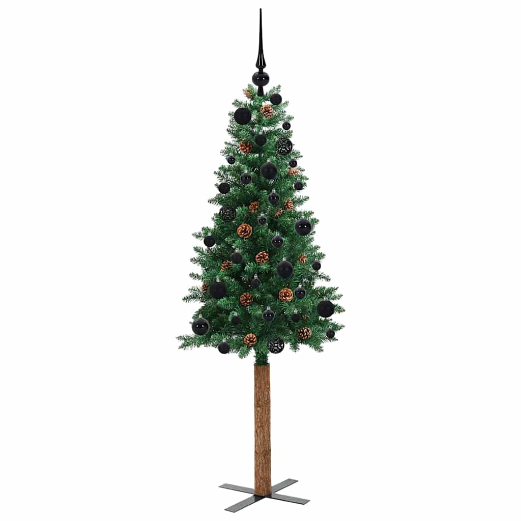 Schlanker Weihnachtsbaum mit 150 LEDs mit Ständer Grün 150 cm