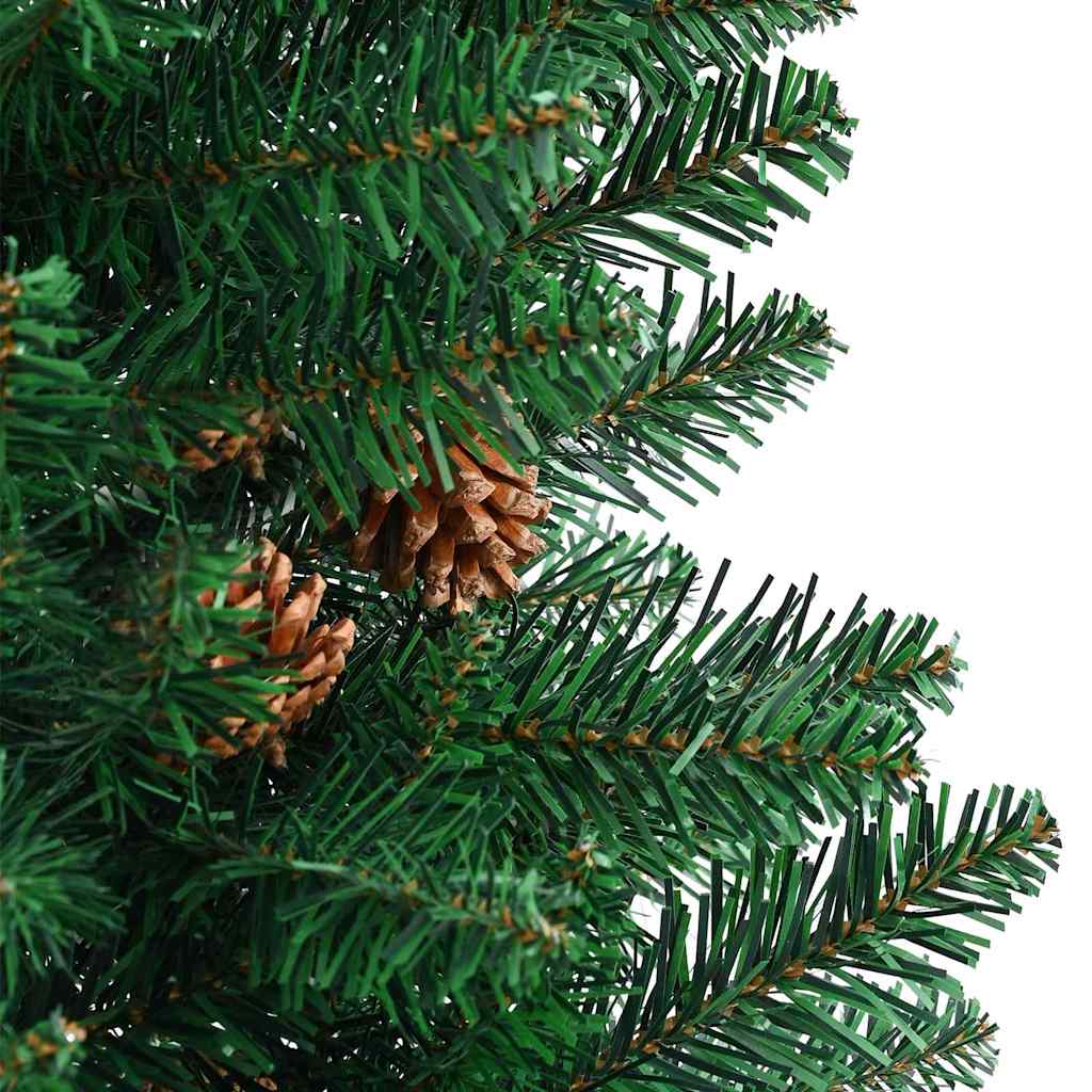 Schlanker Weihnachtsbaum mit 150 LEDs mit Ständer Grün 150 cm