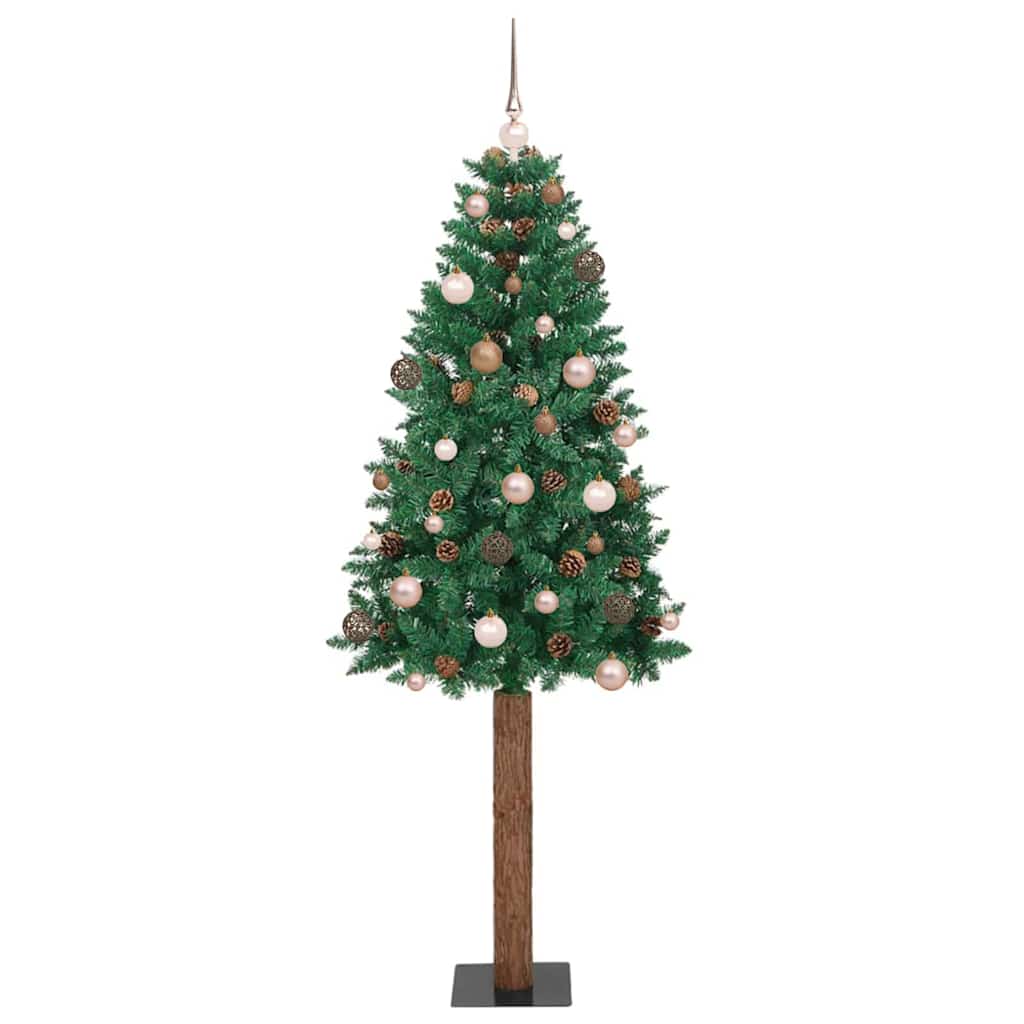 Schlanker Weihnachtsbaum mit 300 LEDs mit Ständer Grün 180 cm
