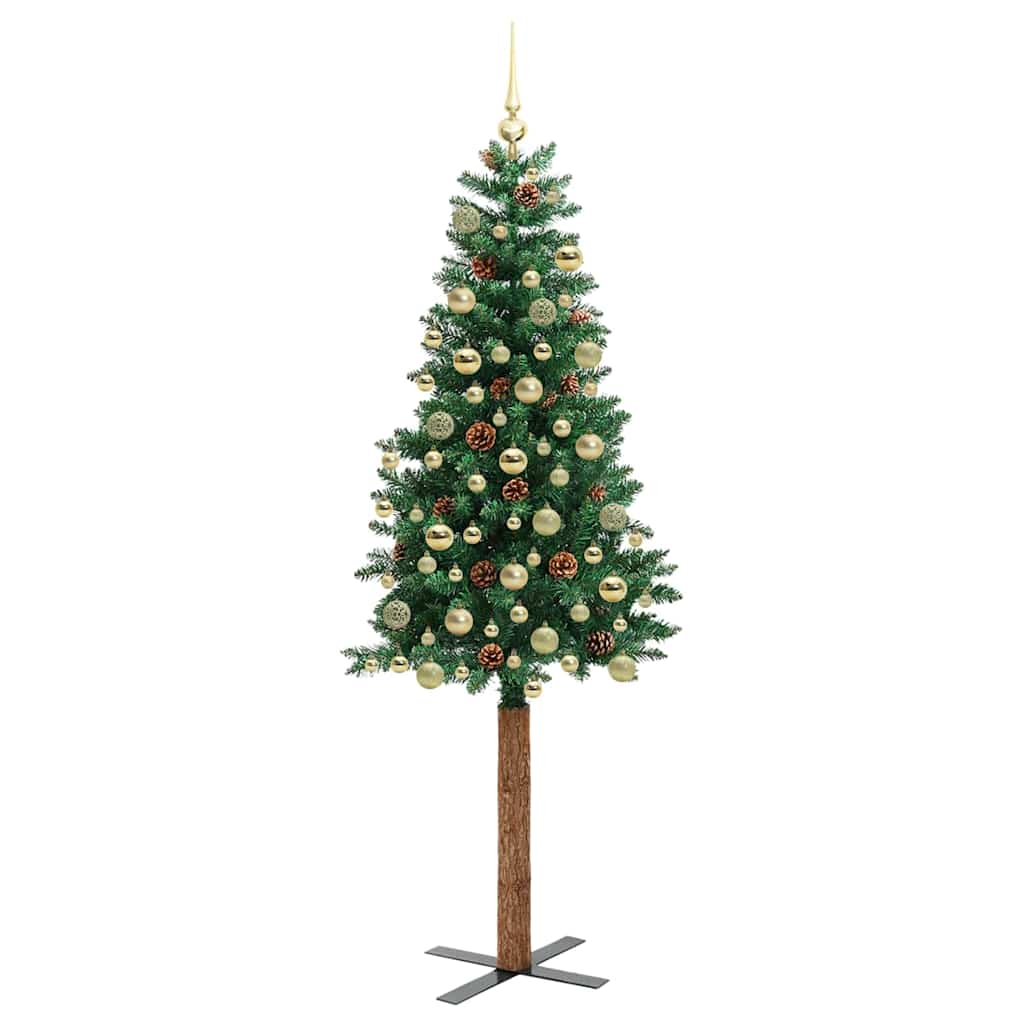Schlanker Weihnachtsbaum mit 300 LEDs mit Ständer Grün 180 cm