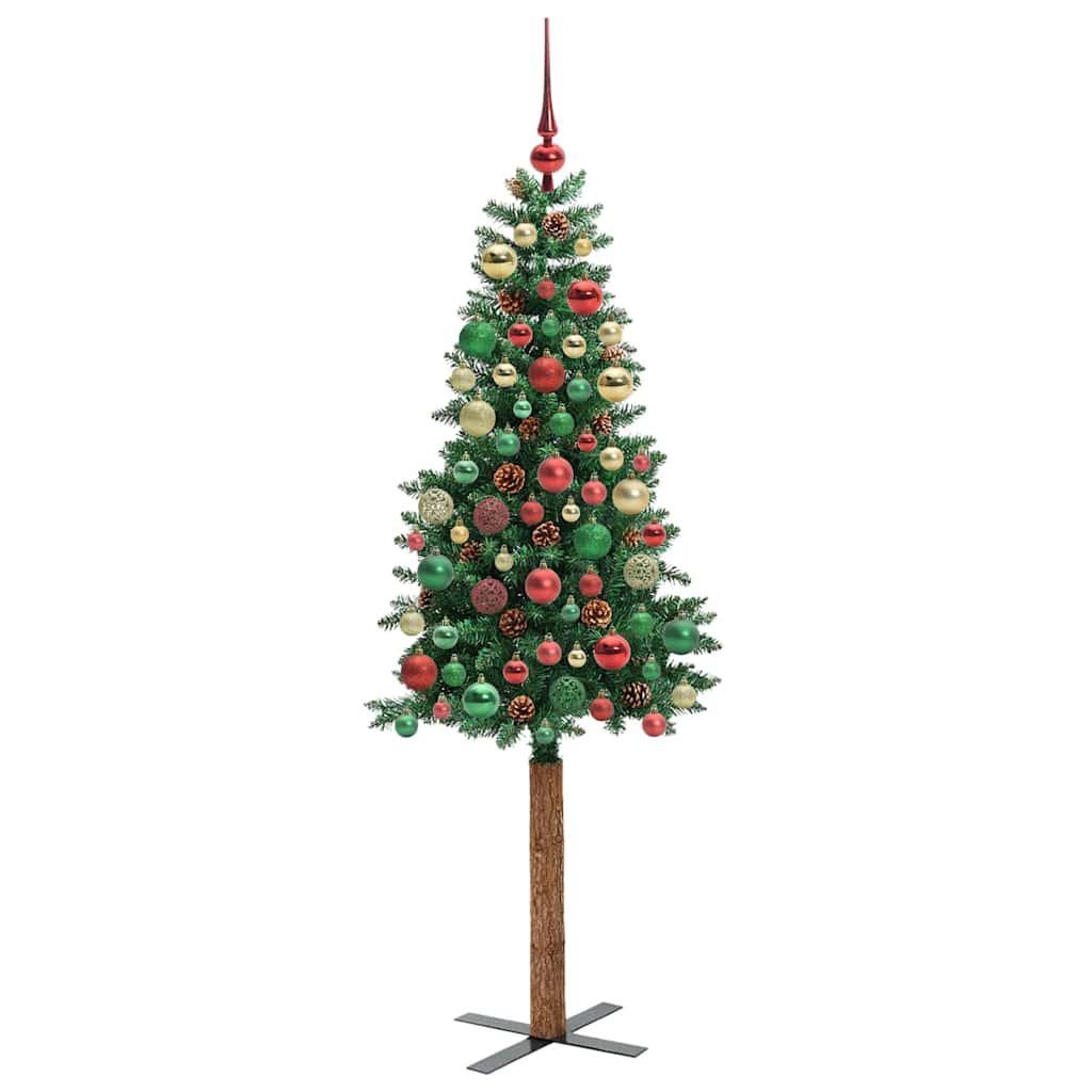 Schlanker Weihnachtsbaum mit 300 LEDs mit Ständer Grün 180 cm