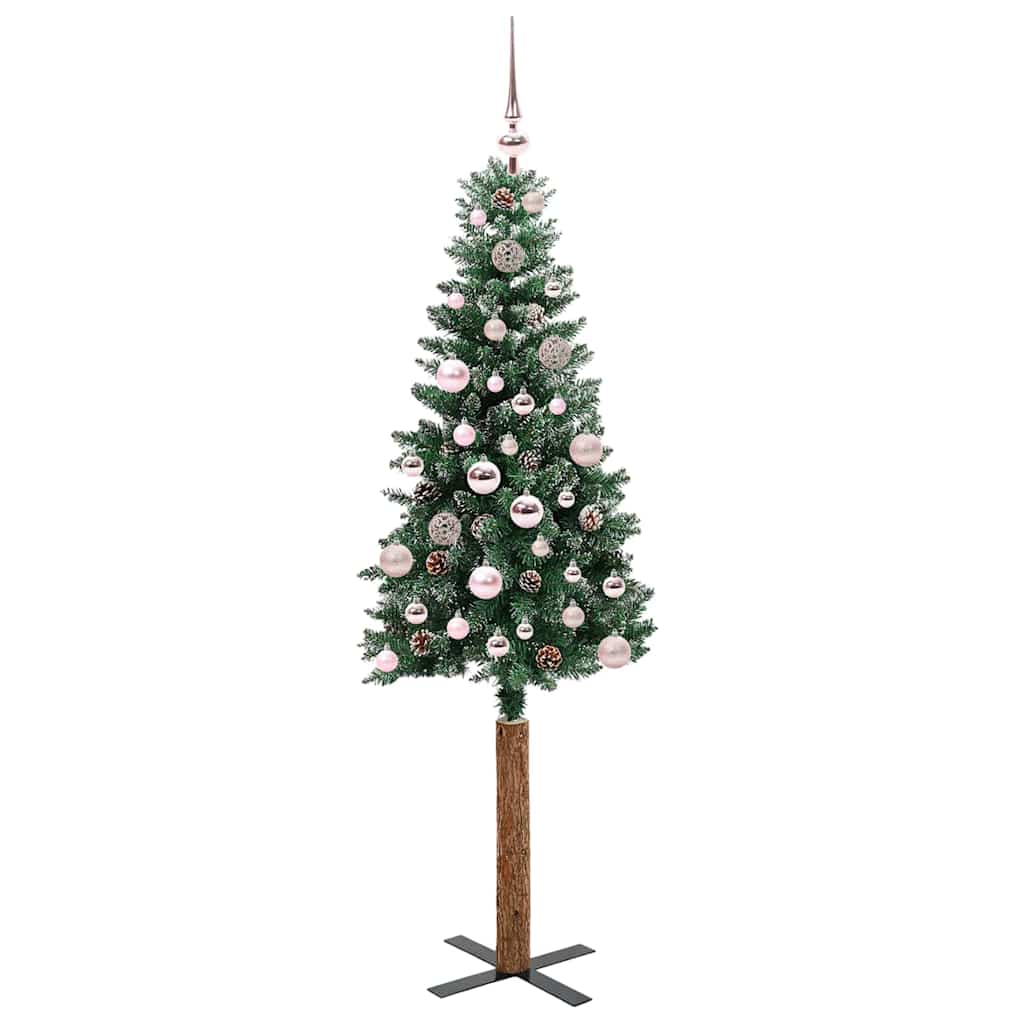 Schlanker Weihnachtsbaum mit 150 LEDs Grün und Weiß 150 cm