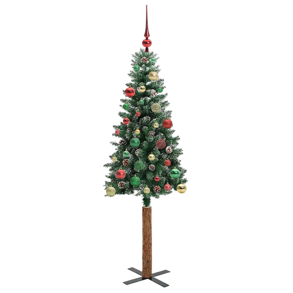 Schlanker Weihnachtsbaum mit 150 LEDs Grün und Weiß 150 cm