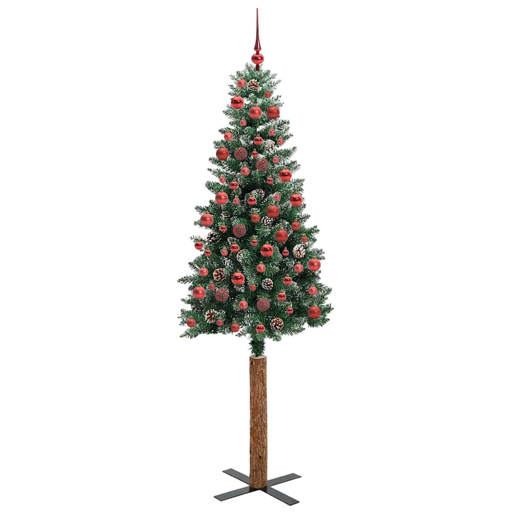 Schlanker Weihnachtsbaum mit 300 LEDs Grün und Weiß 180 cm