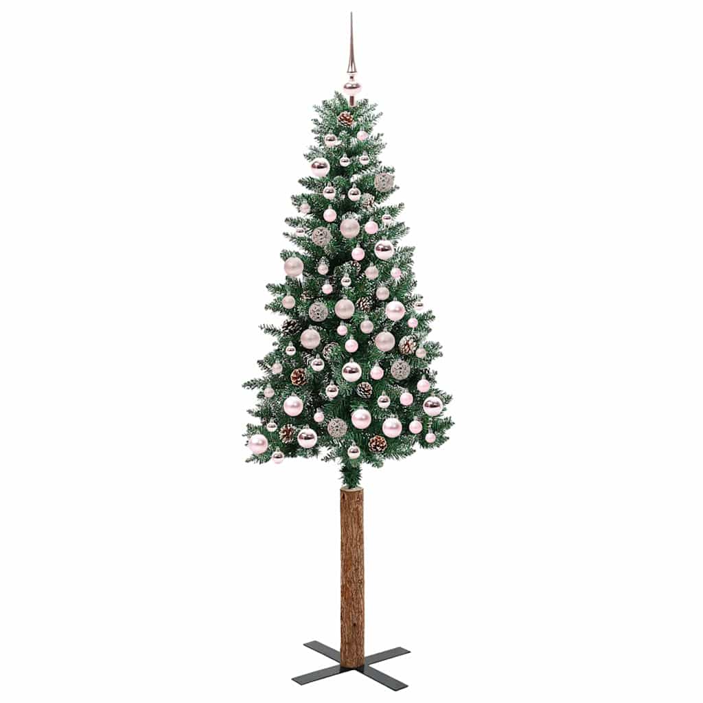 Schlanker Weihnachtsbaum mit 300 LEDs Grün und Weiß 180 cm