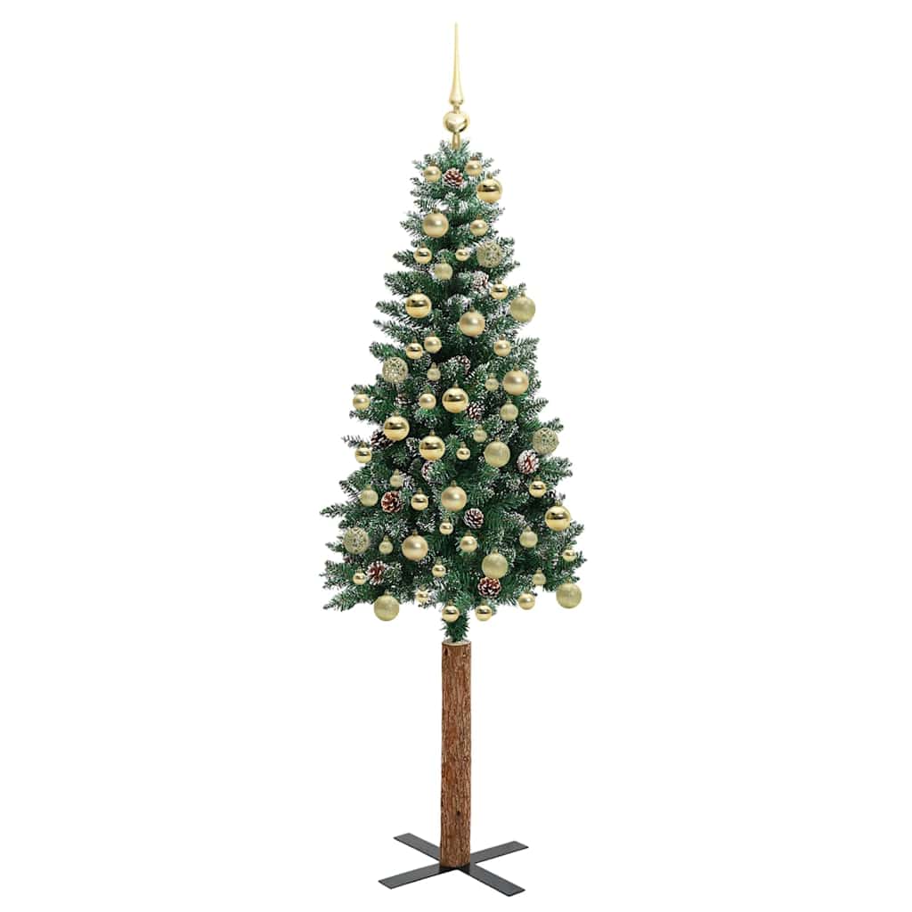 Schlanker Weihnachtsbaum mit 300 LEDs Grün und Weiß 180 cm