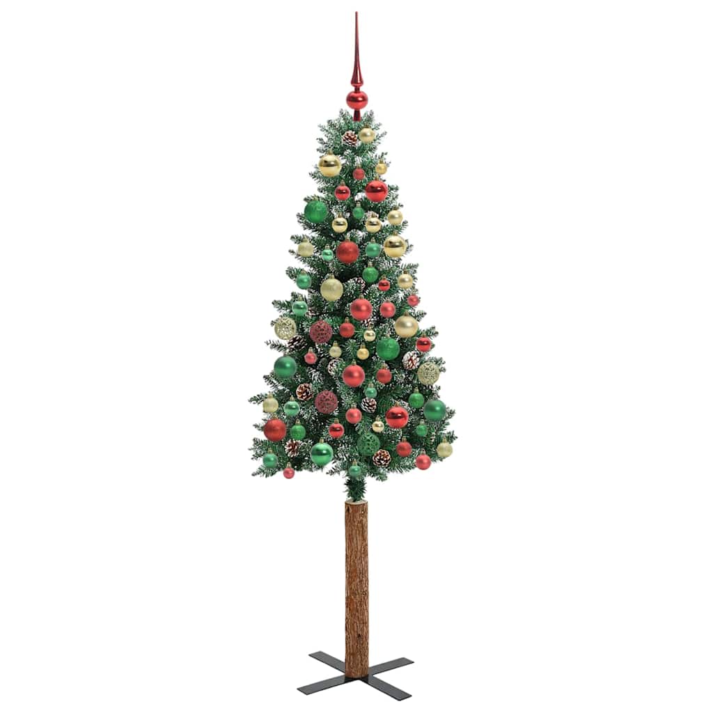 Schlanker Weihnachtsbaum mit 300 LEDs Grün und Weiß 180 cm