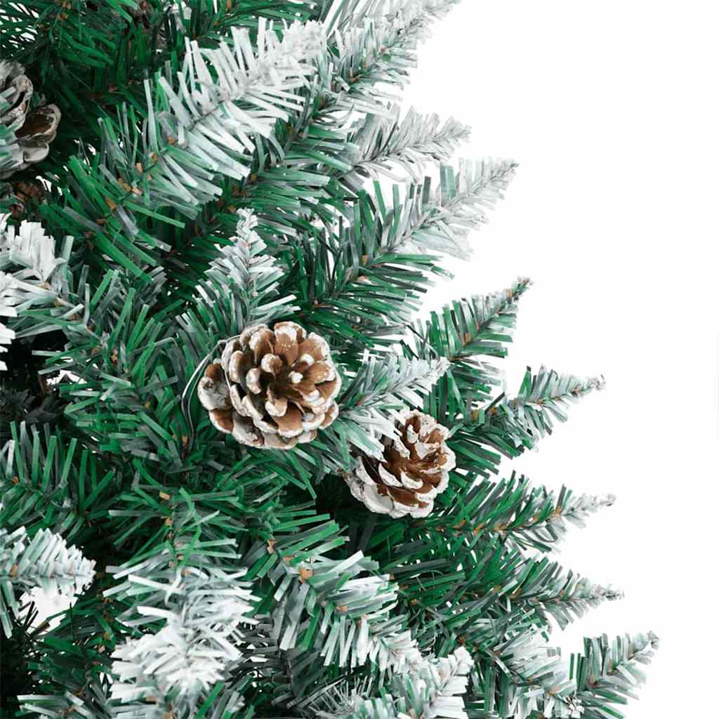 Schlanker Weihnachtsbaum mit 300 LEDs Grün und Weiß 210 cm