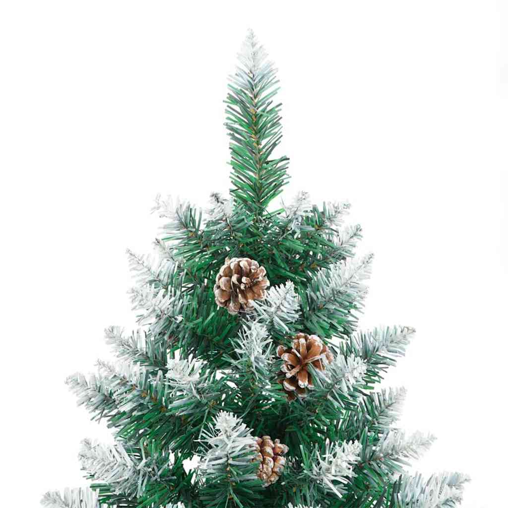 Schlanker Weihnachtsbaum mit 300 LEDs Grün und Weiß 210 cm