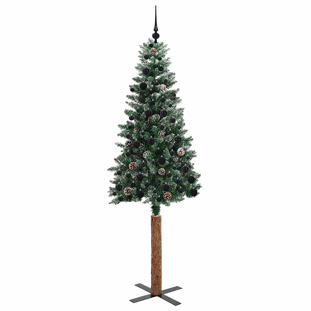 Schlanker Weihnachtsbaum mit 300 LEDs Grün und Weiß 210 cm