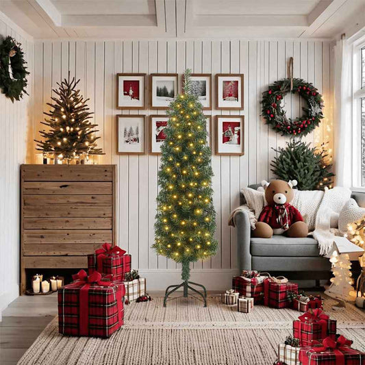 Künstlicher Weihnachtsbaum mit 300 LEDs mit Ständer Grün 180 cm