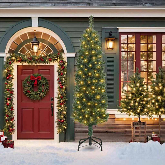 Künstlicher Weihnachtsbaum mit 300 LEDs mit Ständer Grün 210 cm