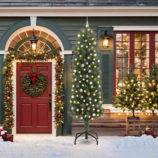 Künstlicher Weihnachtsbaum mit 300 LEDs mit Ständer Grün 210 cm