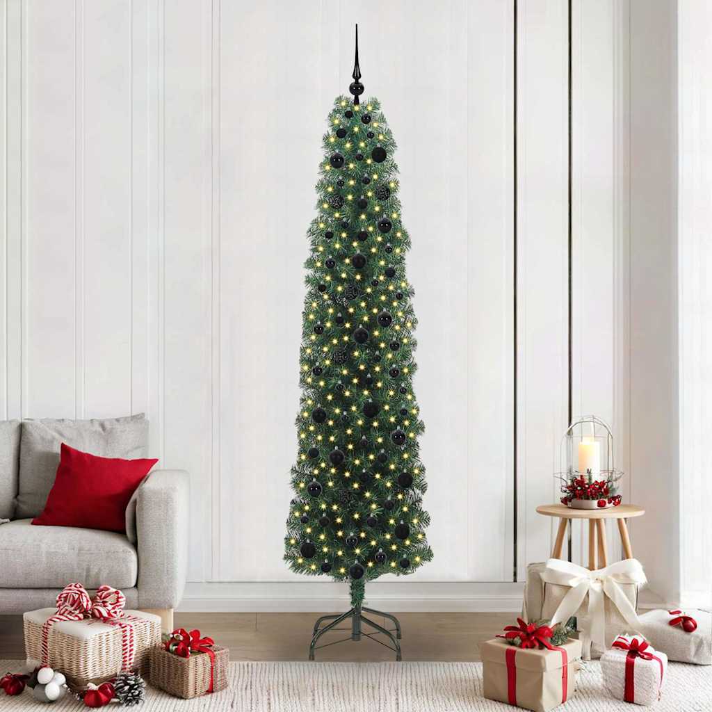 Künstlicher Weihnachtsbaum mit 300 LEDs mit Ständer Grün 210 cm