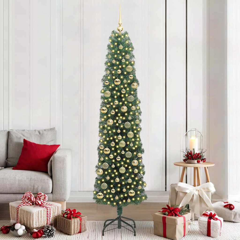 Künstlicher Weihnachtsbaum mit 300 LEDs mit Ständer Grün 210 cm