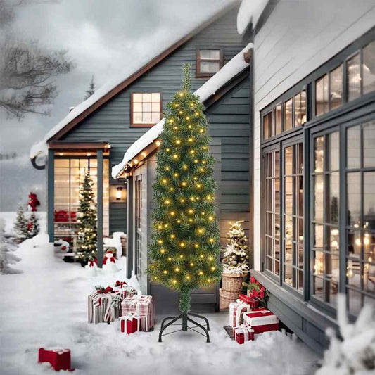 Künstlicher Weihnachtsbaum mit 300 LEDs mit Ständer Grün 240 cm