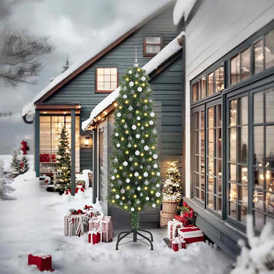 Künstlicher Weihnachtsbaum mit 300 LEDs mit Ständer Grün 240 cm