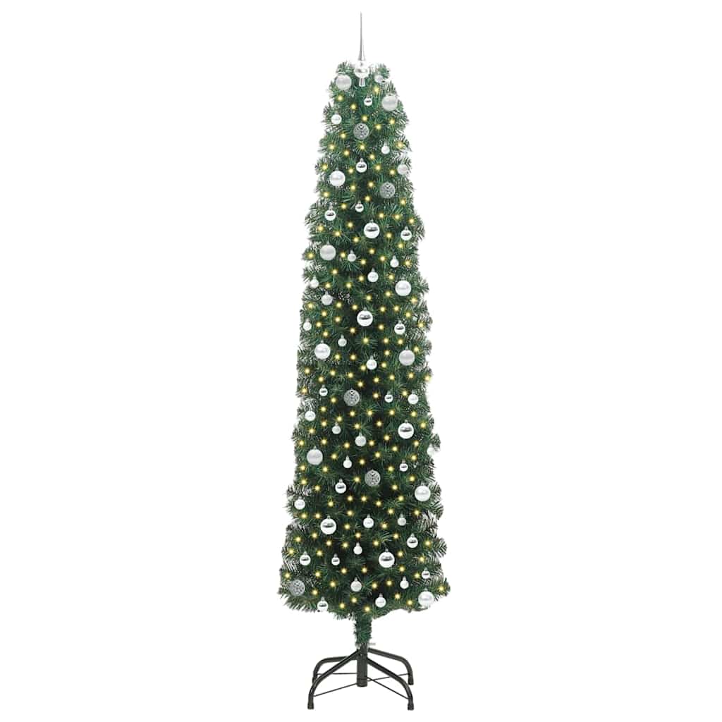 Künstlicher Weihnachtsbaum mit 300 LEDs mit Ständer Grün 240 cm