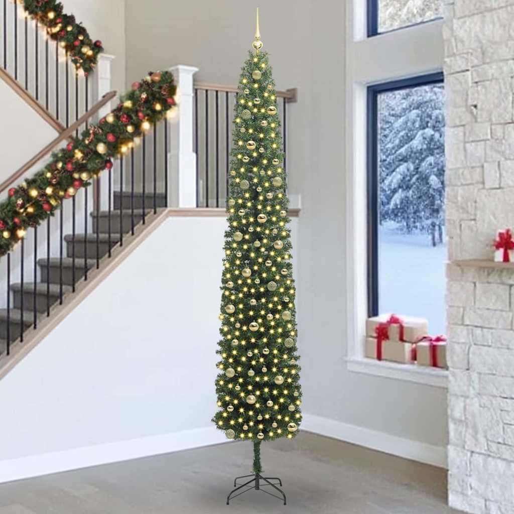 Künstlicher Weihnachtsbaum mit 300 LEDs mit Ständer Grün 270 cm