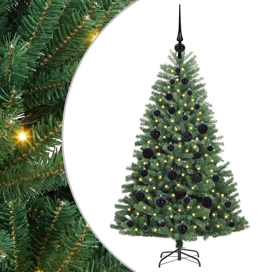 Künstlicher klappbarer Weihnachtsbaum mit 150 LEDs Grün 120 cm