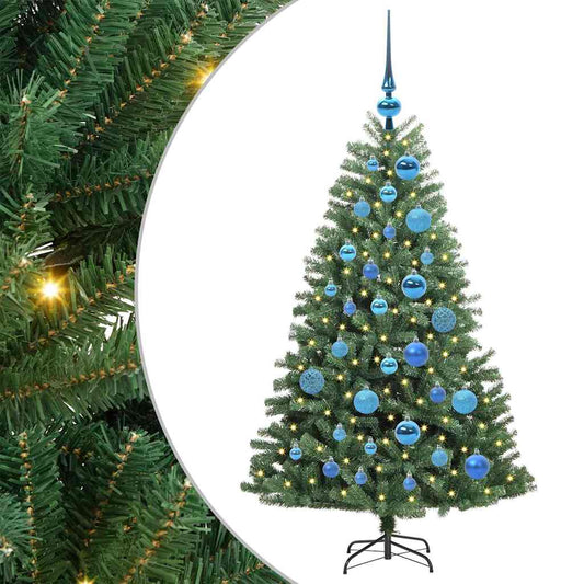 Künstlicher klappbarer Weihnachtsbaum mit 150 LEDs Grün 120 cm