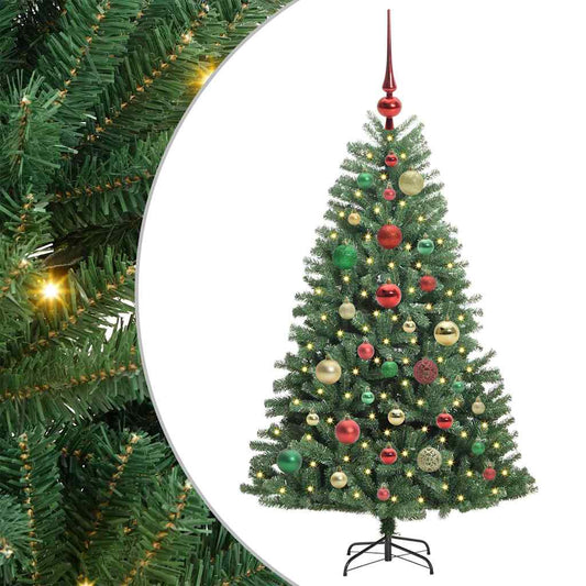 Künstlicher klappbarer Weihnachtsbaum mit 150 LEDs Grün 120 cm