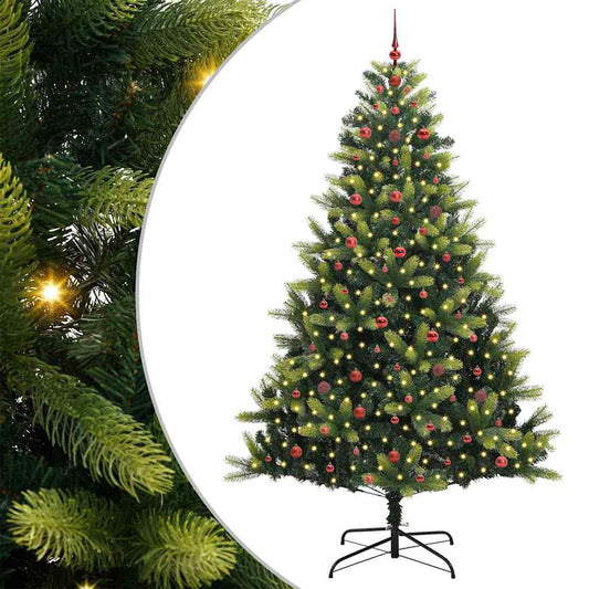 Künstlicher Klapp-Weihnachtsbaum mit 300 LEDs Grün 240 cm