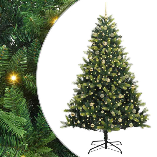 Künstlicher Klapp-Weihnachtsbaum mit 300 LEDs Grün 240 cm