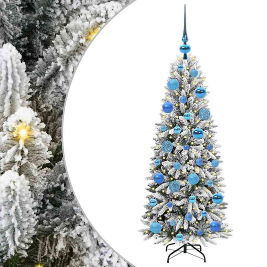 Künstlicher Weihnachtsbaum mit 150 LEDs mit Ständer Weiß 120 cm