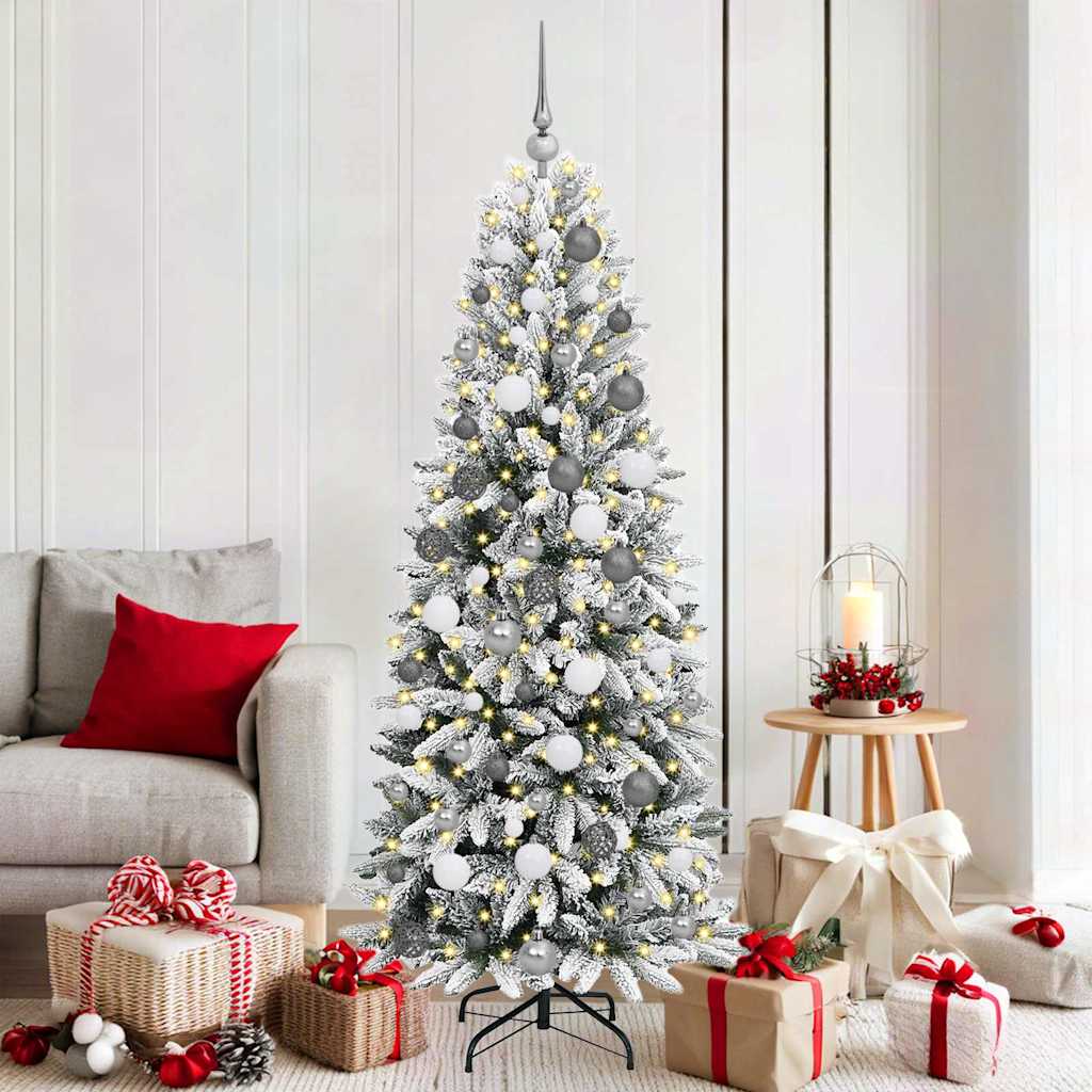 Künstlicher Weihnachtsbaum mit 300 LEDs Weiß 73 x 73 x 180 cm