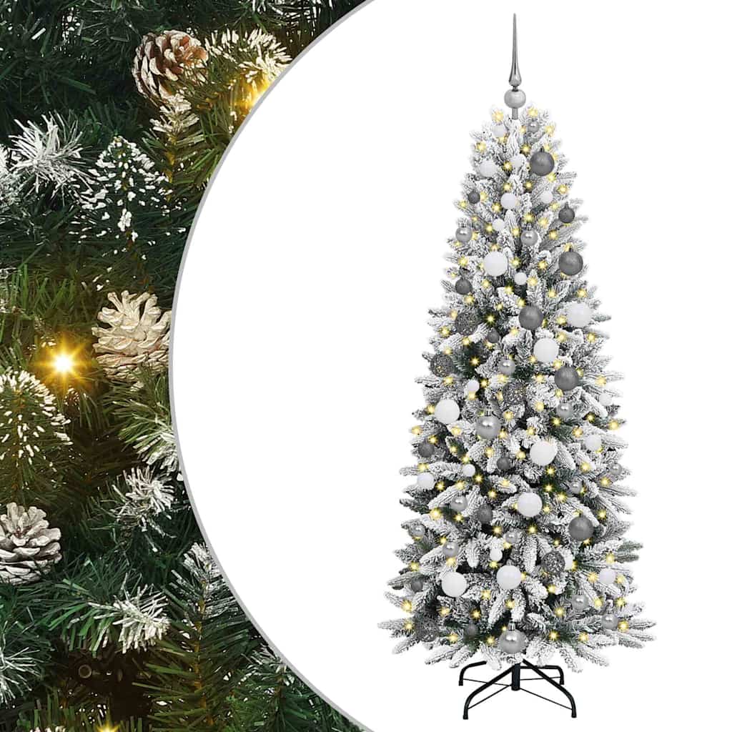 Künstlicher Weihnachtsbaum mit 300 LEDs Weiß 73 x 73 x 180 cm