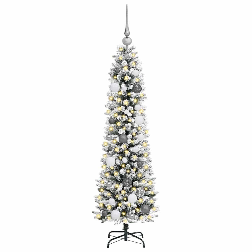 Schlanker Weihnachtsbaum Weiß 150 cm PVC