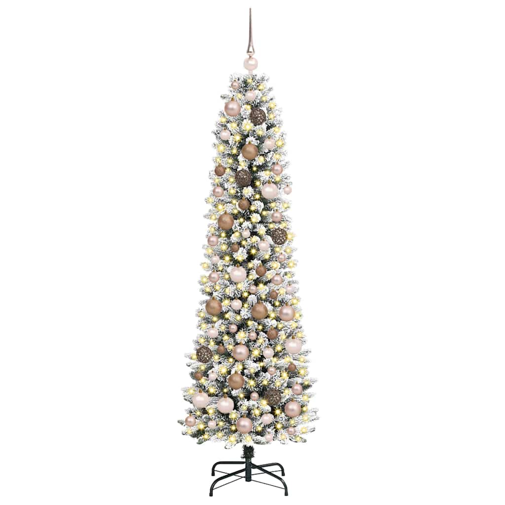 Künstlicher Weihnachtsbaum mit 300 LEDs mit Ständer Weiß 180 cm