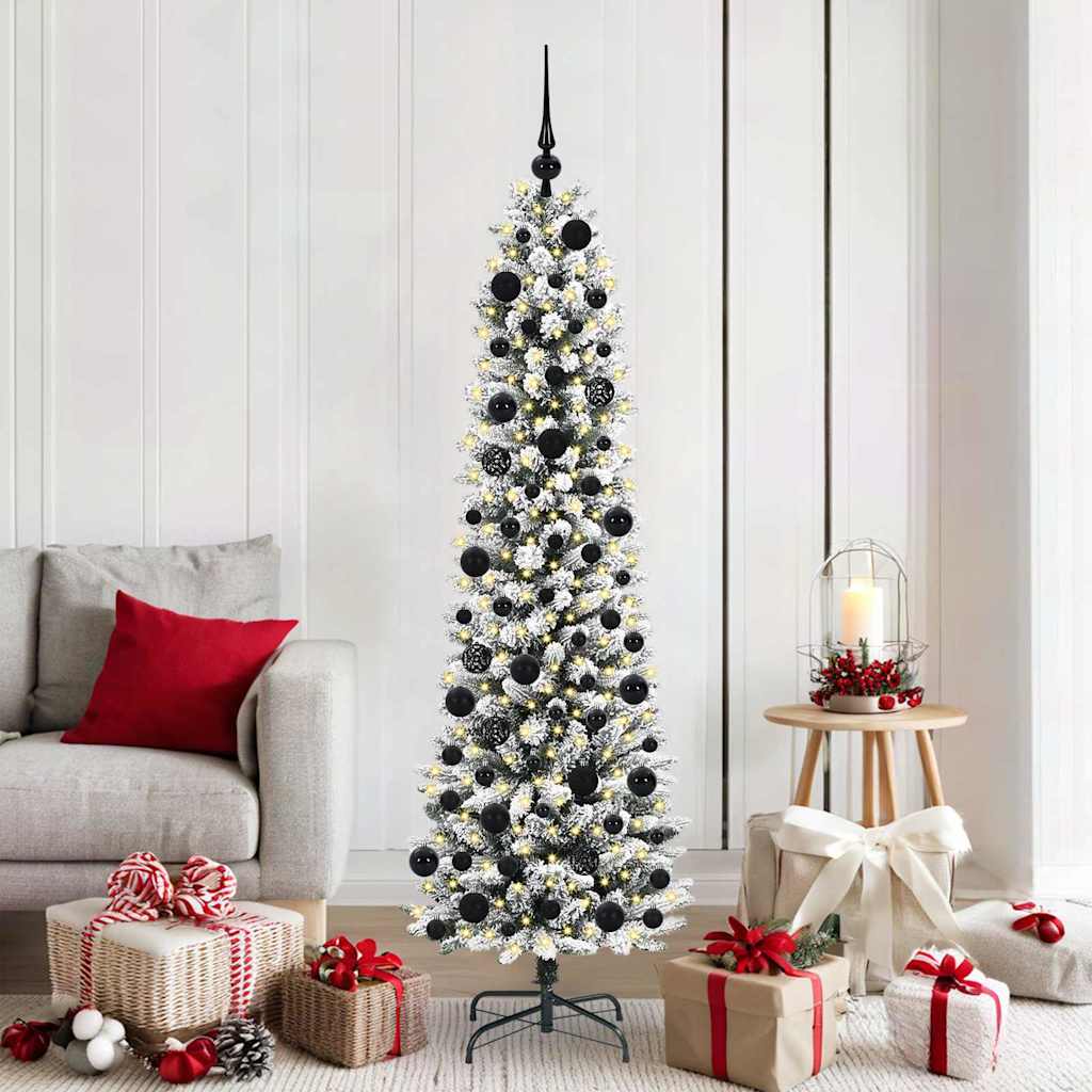 Künstlicher Weihnachtsbaum mit 300 LEDs Grün und Weiß 180 cm