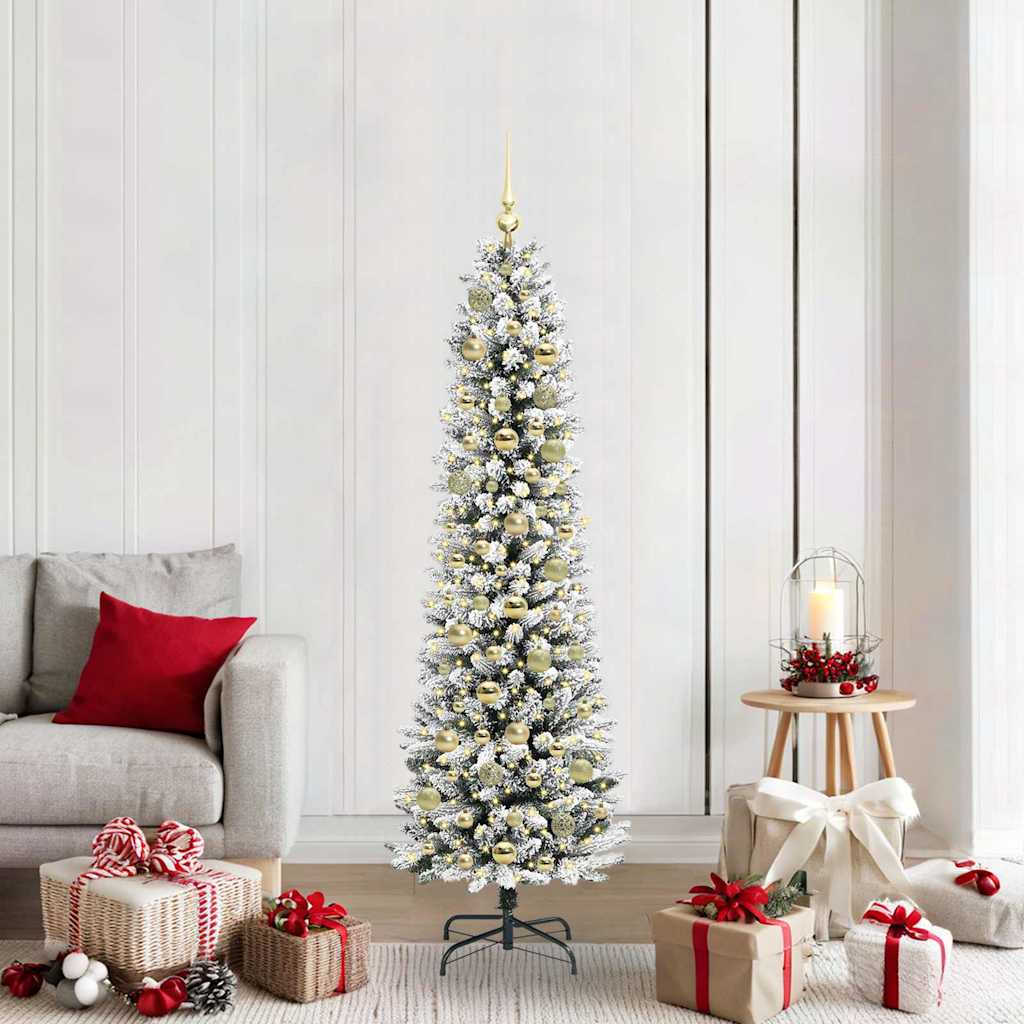 Künstlicher Weihnachtsbaum mit 300 LEDs Grün und Weiß 180 cm
