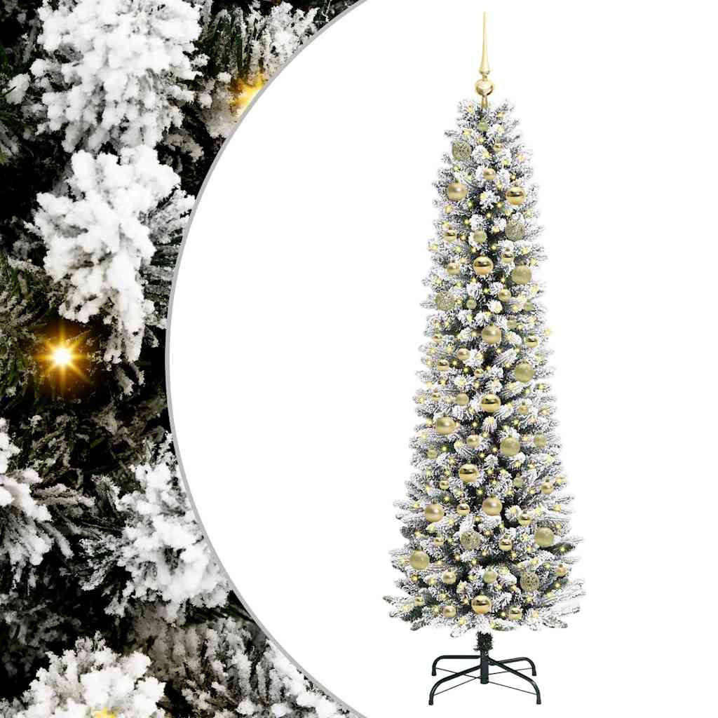 Künstlicher Weihnachtsbaum mit 300 LEDs Grün und Weiß 180 cm