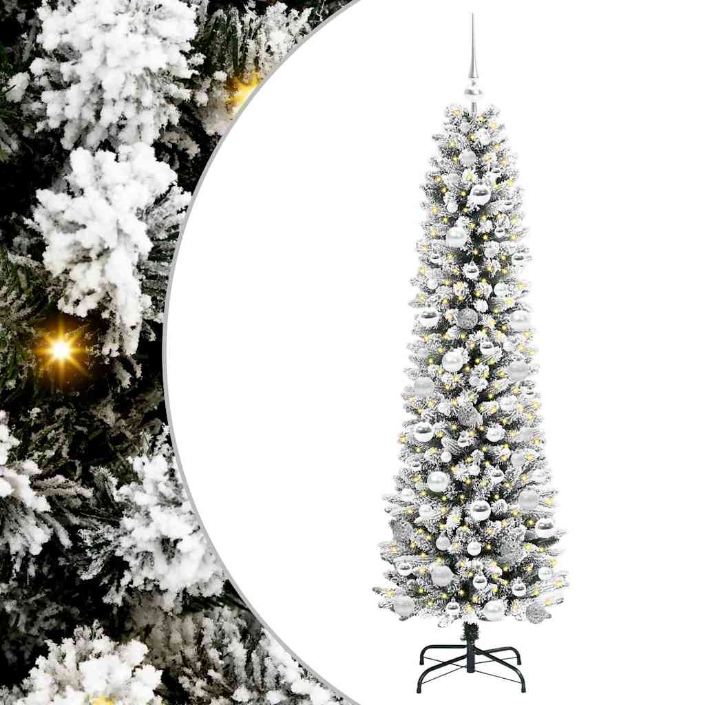 Künstlicher Weihnachtsbaum mit 300 LEDs Grün und Weiß 180 cm