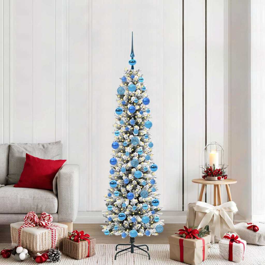 Künstlicher Weihnachtsbaum mit 300 LEDs Grün und Weiß 180 cm