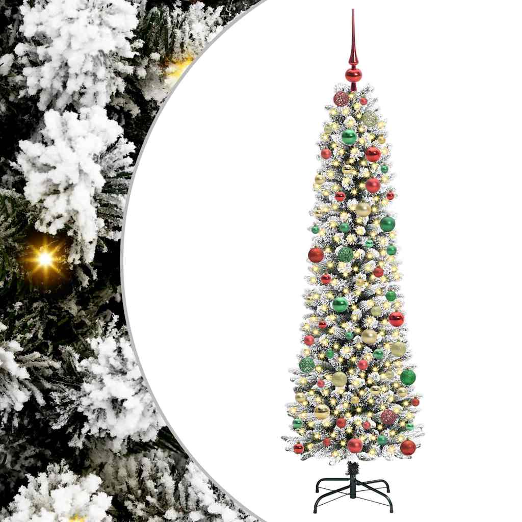 Künstlicher Weihnachtsbaum mit 300 LEDs Grün und Weiß 180 cm