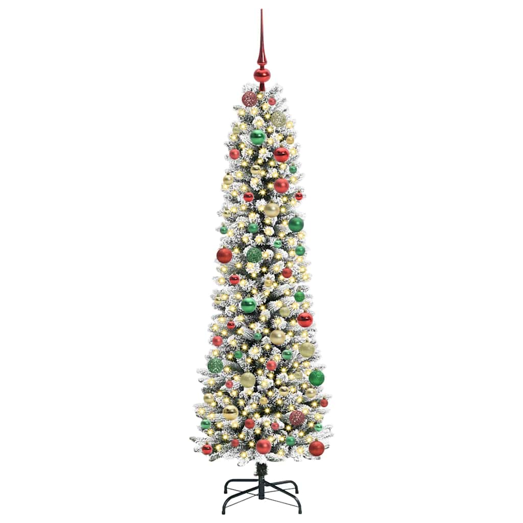 Künstlicher Weihnachtsbaum mit 300 LEDs Grün und Weiß 180 cm