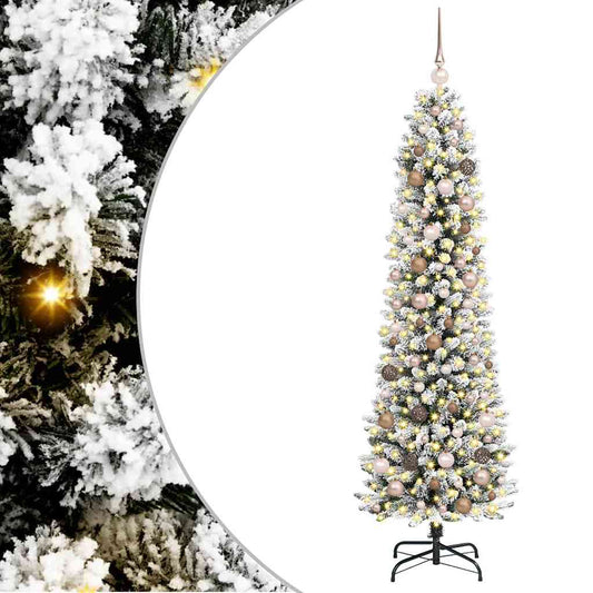 Künstlicher Weihnachtsbaum mit 300 LEDs mit Ständer Weiß 210 cm