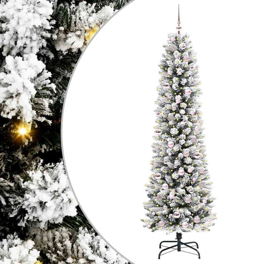 Künstlicher Weihnachtsbaum mit 300 LEDs Grün und Weiß 210 cm