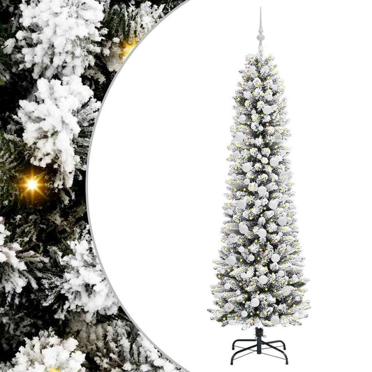 Künstlicher Weihnachtsbaum mit 300 LEDs Grün und Weiß 210 cm